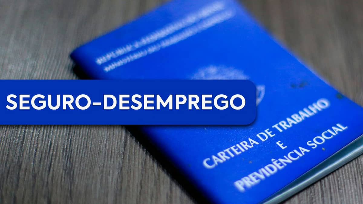 Carteira de trabalho e escrito "Seguro-desemprego"
