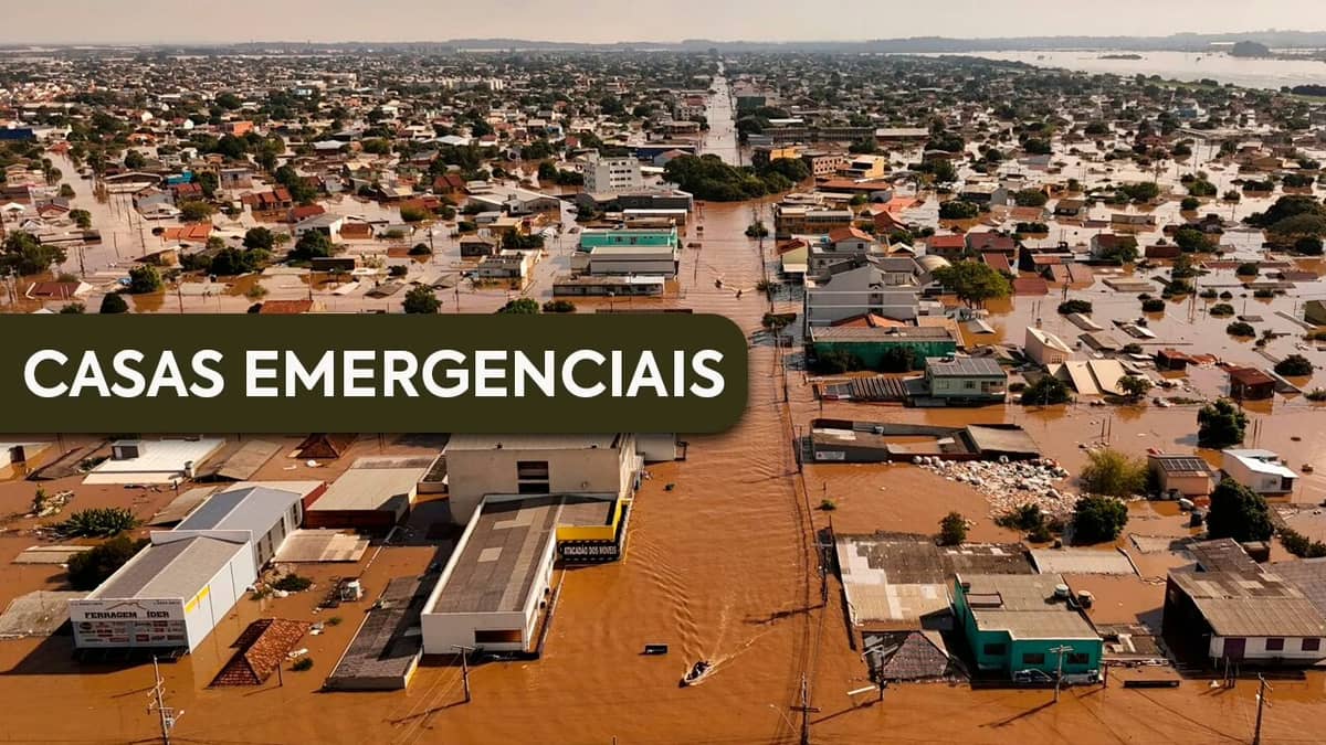 Casas emergenciais para atingidos pelas enchentes no RS